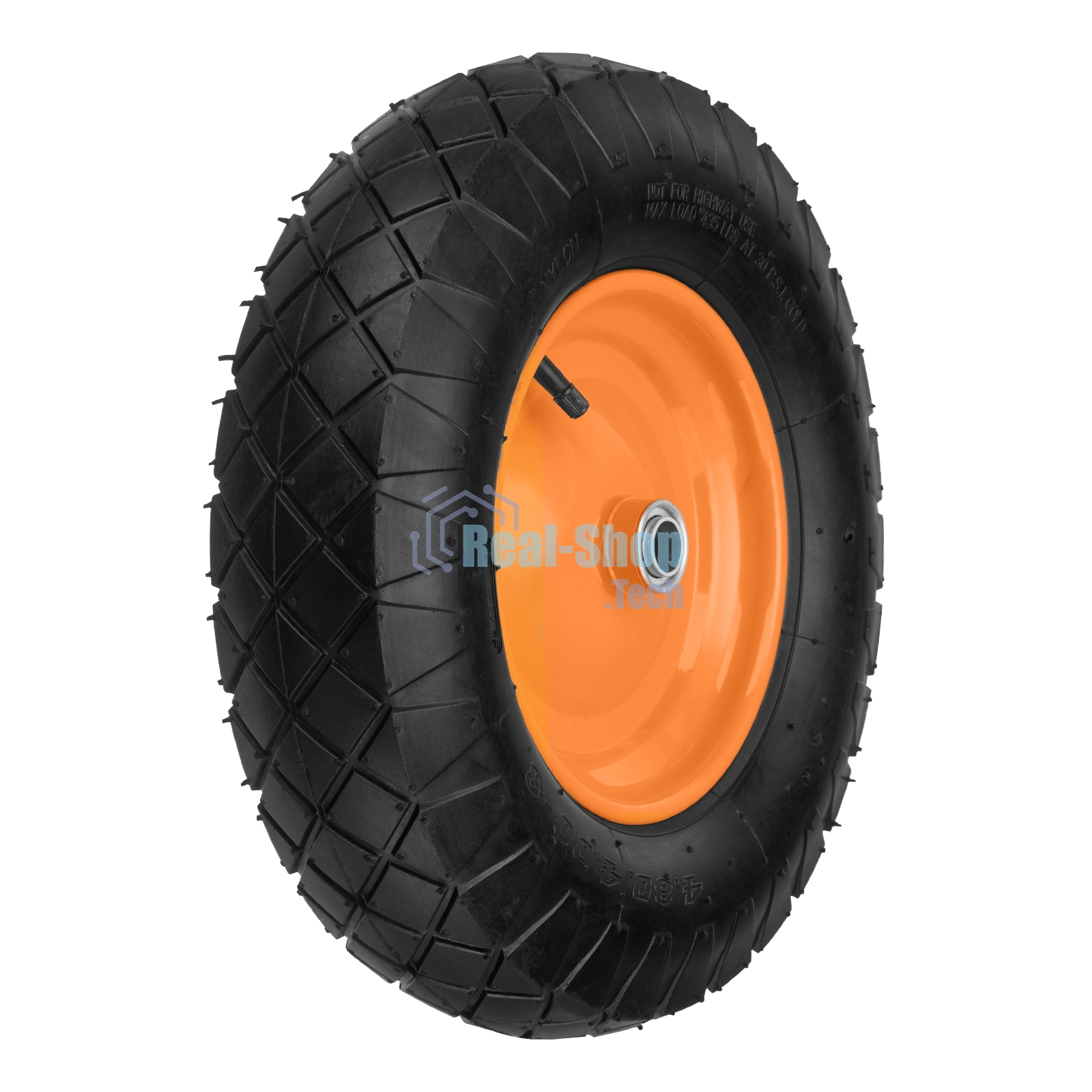 Колесо пневматическое Palisad 4.80/4.00-8 D390мм, подш. внут. диам. 20 мм, длина оси 80 мм