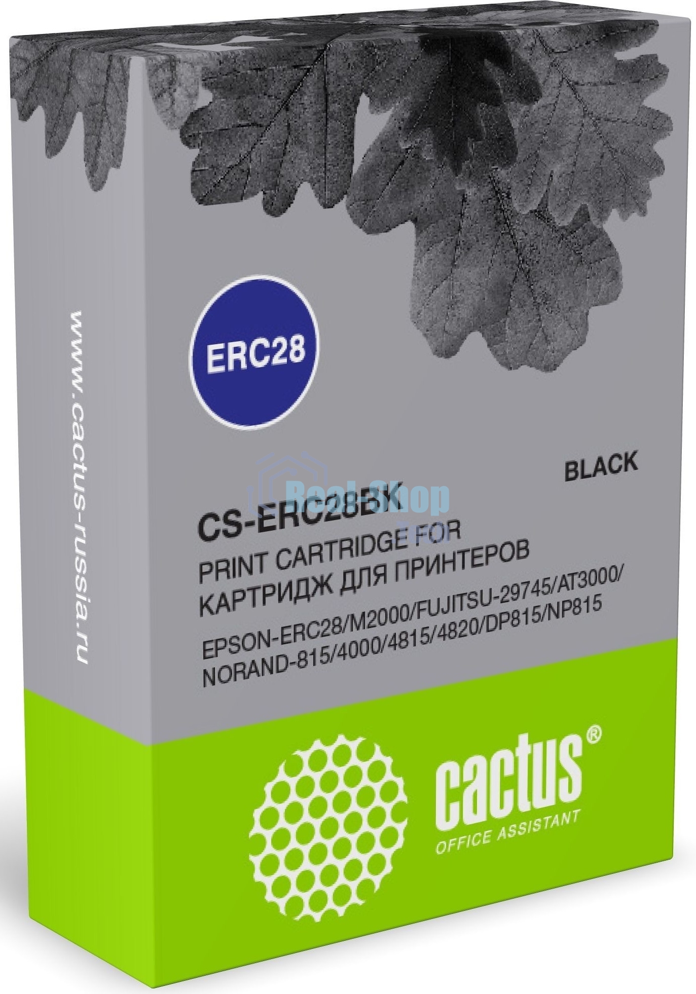 Картридж матричный Cactus CS-ERC28BK ERC28 черный (12.7 мм, 3.1 м) для Epson ERC28/M2000/FUJITSU-29745/AT3000/NORAND-815/4000/4815/4820/DP815/NP815