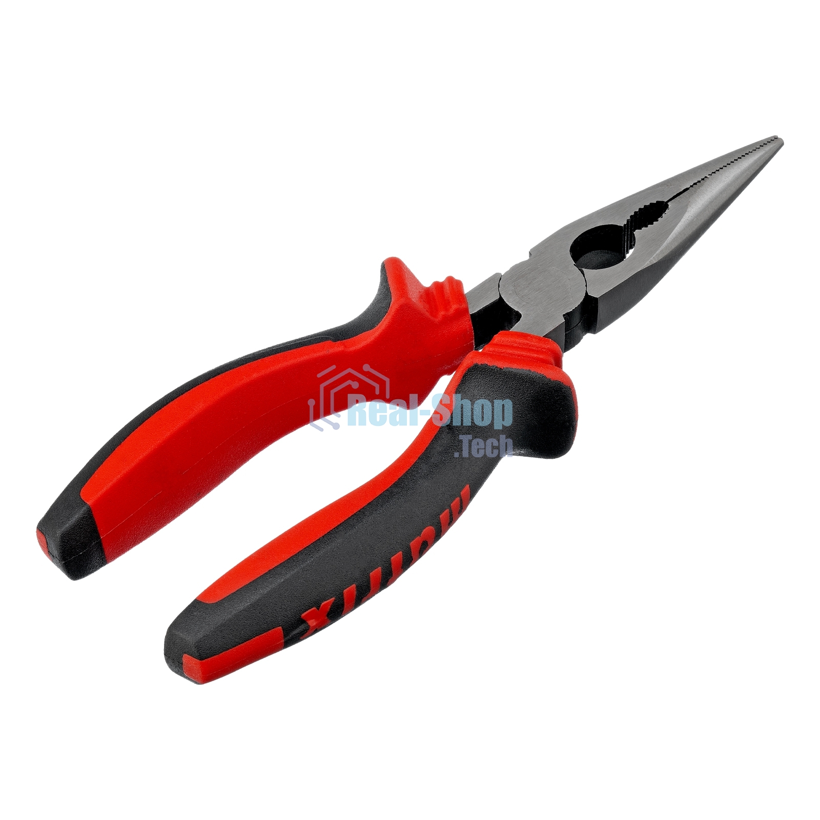 Длинногубцы прямые Matrix, 160 мм, хром-ванадий, двухкомпонентные рукоятки