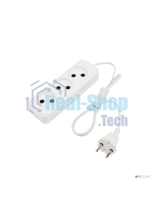 Удлинитель Rexant 3 гнезда, 1.5 м, 2х0.75 мм², б/з, белый (Сделано в России)