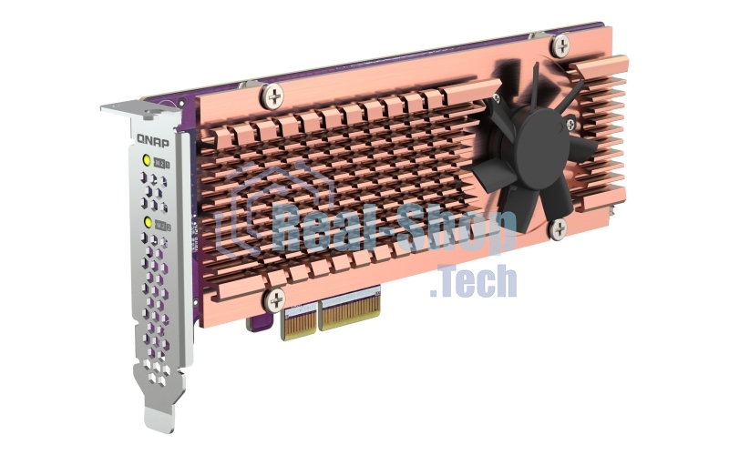 Плата расширения QNAP QM2-2P-344A 2 x M.2 22110 or 2280 PCIe (Gen3 x4) NVMe SSD slots, Low-profile flat and Full-height brackets included.