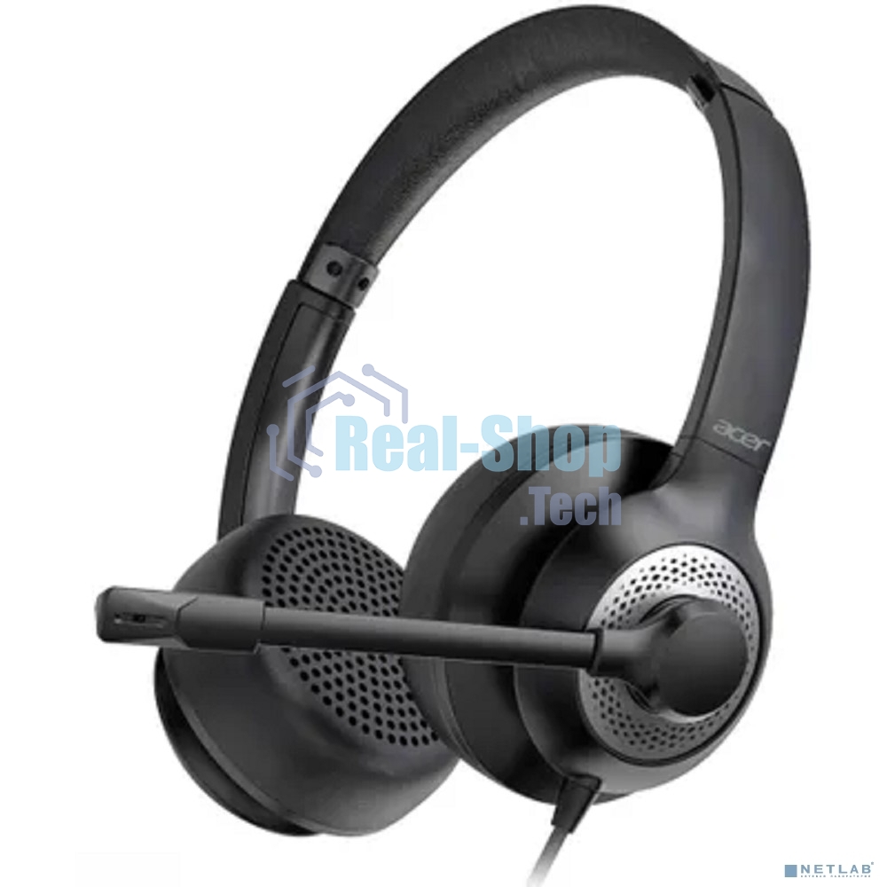 Гарнитура Acer OHW309 чёрный, проводная, USB/mini jack 3.5 мм