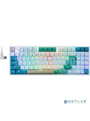 Клавиатура беспроводная Defender REDRAGON VEIGAR USB, Bluetooth/Радиоканал, бело-голубая