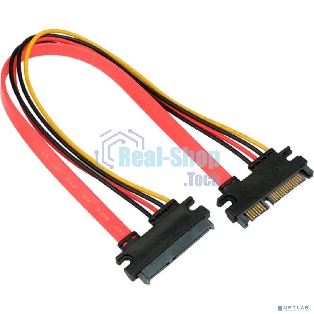 Кабель-удлинитель SATA Cablexpert CC-SATAMF-715-30CM, Sata 7+15pin, 30 см, пакет