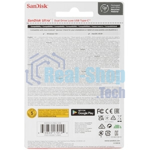 Флешка USB SanDisk SDDDC 256Gb SDDDC6-256G-G46, USB3.2 Type-C, черная