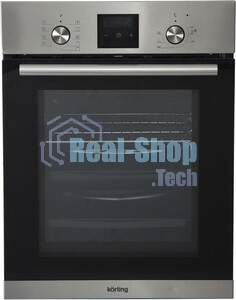 Встраиваемая электрическая духовка Korting OKB 7931 CMX 59.6 х 45 x 55 см, 9 режимов нагрева, сенсорное электронное управление TouchControl, LED дисплей Cold White белого цвета, утапливаемые переключатели, телескопические направляющие на 1-м уровне, нержавеющая сталь