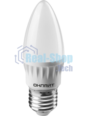 Лампа светодиодная ОНЛАЙТ 71630 OLL-C37-6-230-2.7K-E27-FR 6Вт свеча 2700К теплый белый E27 450лм 176-264В