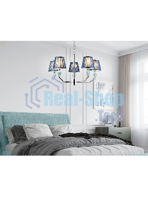 Люстра Ambrella light LH75061/5 CH/DB хром/темно синий E14/5 max 40W D690*810