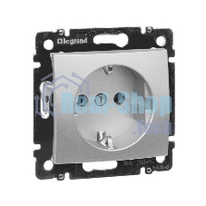Розетка электрическая Legrand 770120 Valena с заземлением (алюминий)