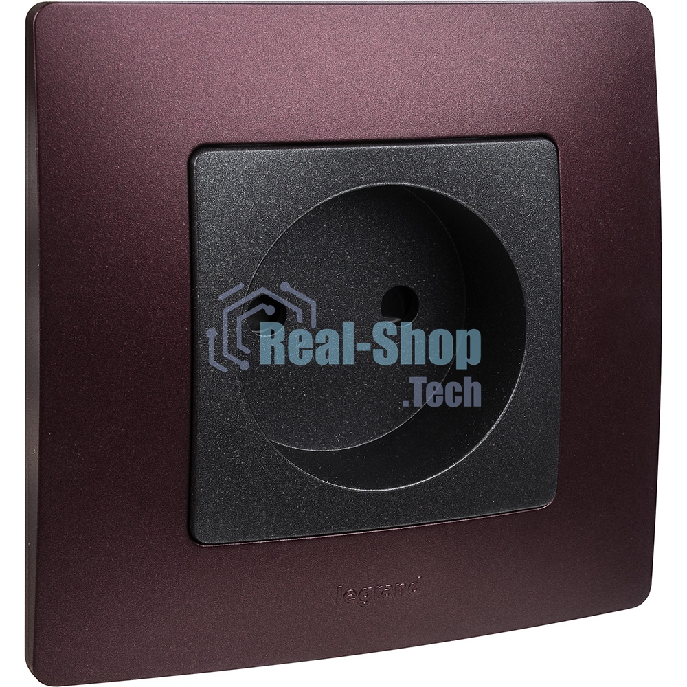 Розетка 2К на винтах, защ. шт., антрацит ETIKA