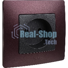 Розетка 2К на винтах, защ. шт., антрацит ETIKA