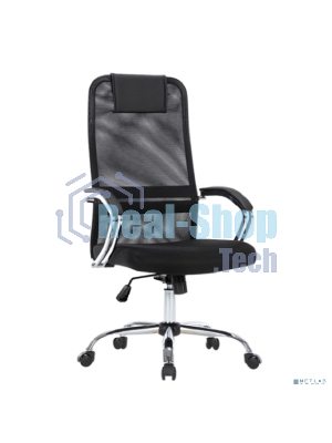 Кресло Chairman CH612 chrome черный, экокожа, 120 кг