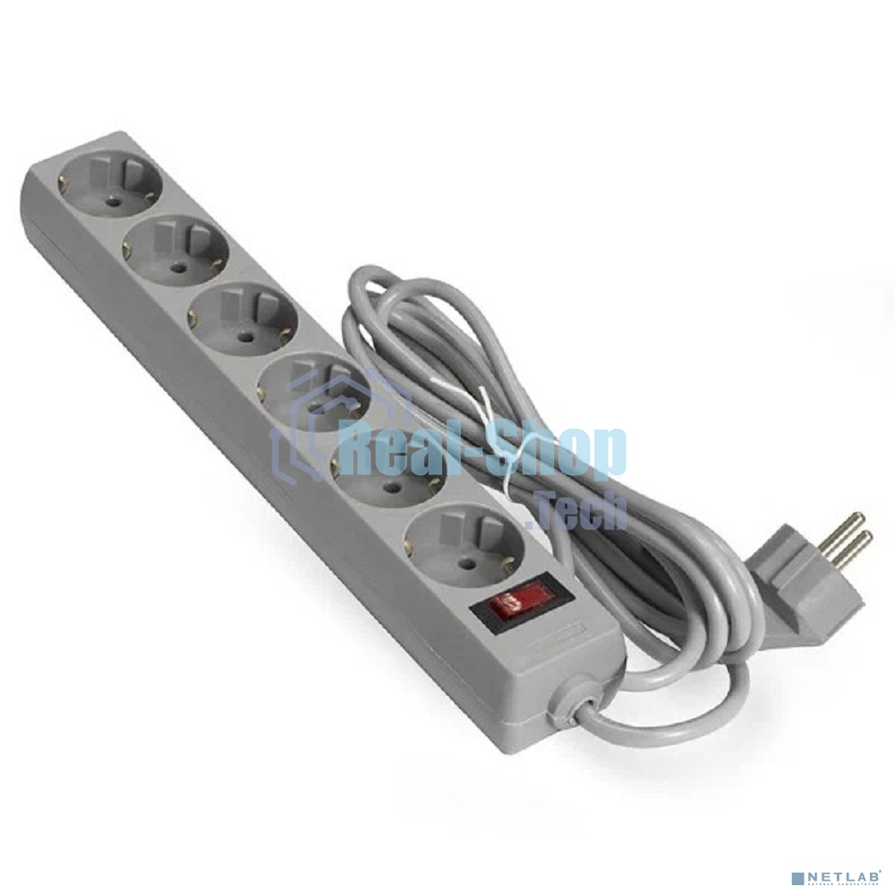 Сетевой фильтр ExeGate EX119394RUS SP-6-5G (6 розеток, 5 м, евровилка, серый)