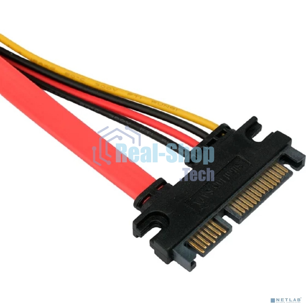 Кабель-удлинитель SATA Cablexpert CC-SATAMF-715-30CM, Sata 7+15pin, 30 см, пакет