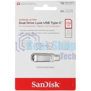 Флешка USB SanDisk SDDDC 256Gb SDDDC6-256G-G46, USB3.2 Type-C, черная