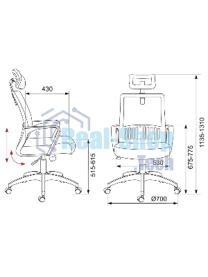 Кресло Бюрократ MC-201-H черный, сетка