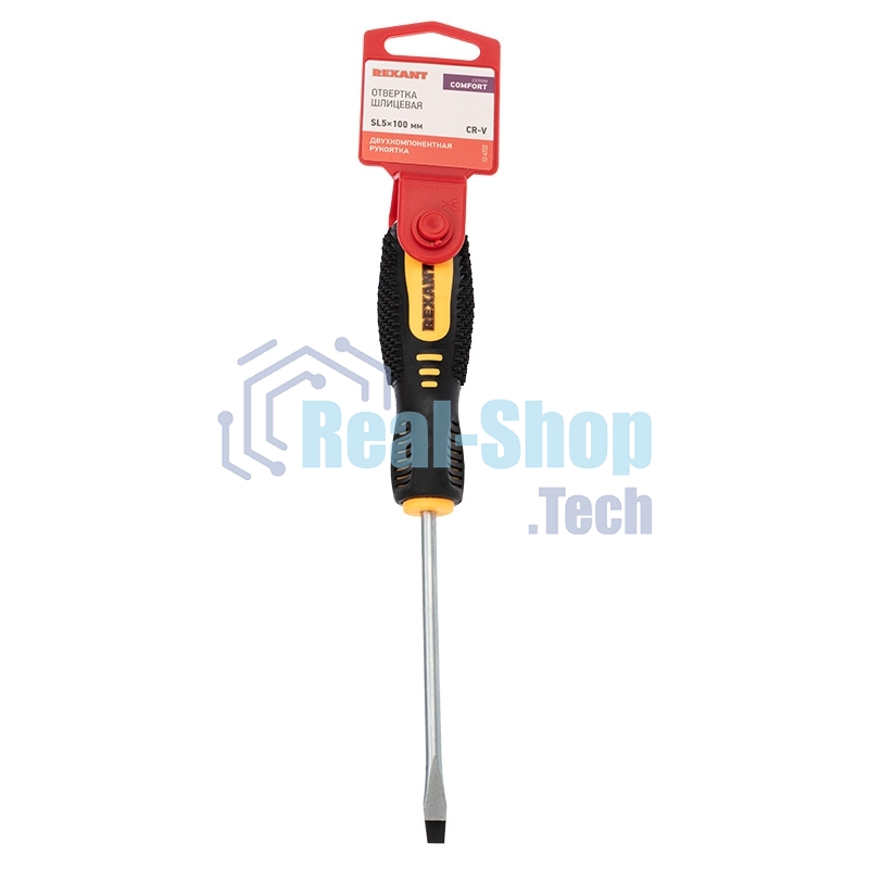 Отвертка шлицевая Rexant SL 5х100 мм, двухкомпонентная рукоятка