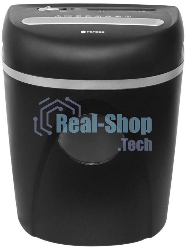 Шредер ГЕЛЕОС Уничтожитель документов УП23-4 DIN P-4 (4 ур-нь секр.), фрагмент 3,9х35мм, 14-16 лист (70г/м2), CD/пл.карты/скрепки/скобы, 23 л.