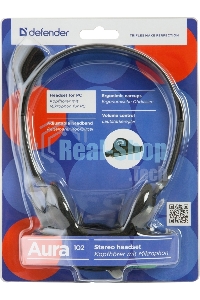 Гарнитура проводная стерео Defender HN-102 накладные компактные 2 х 3.5 мм jack стерео кабель 1,8 м черный