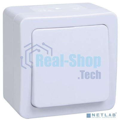 Выключатель 1-кл. ОП ГЕРМЕС PLUS 10А IP54 ВСп20-1-0-ГПБ проход. белый ИЭК EVMP12-K01-10-54-EC