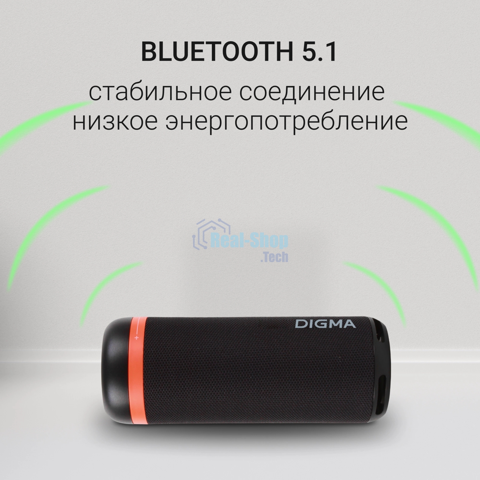 Колонка портатитвная Digma D-PS1521 черный 16W 2.0 BT 10м 1800mAh (PS1521B)