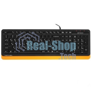 Комплект клавиатура+мышь A4Tech FStyler F1010 проводной, USB, 1600 DPI, чёрный/оранжевый