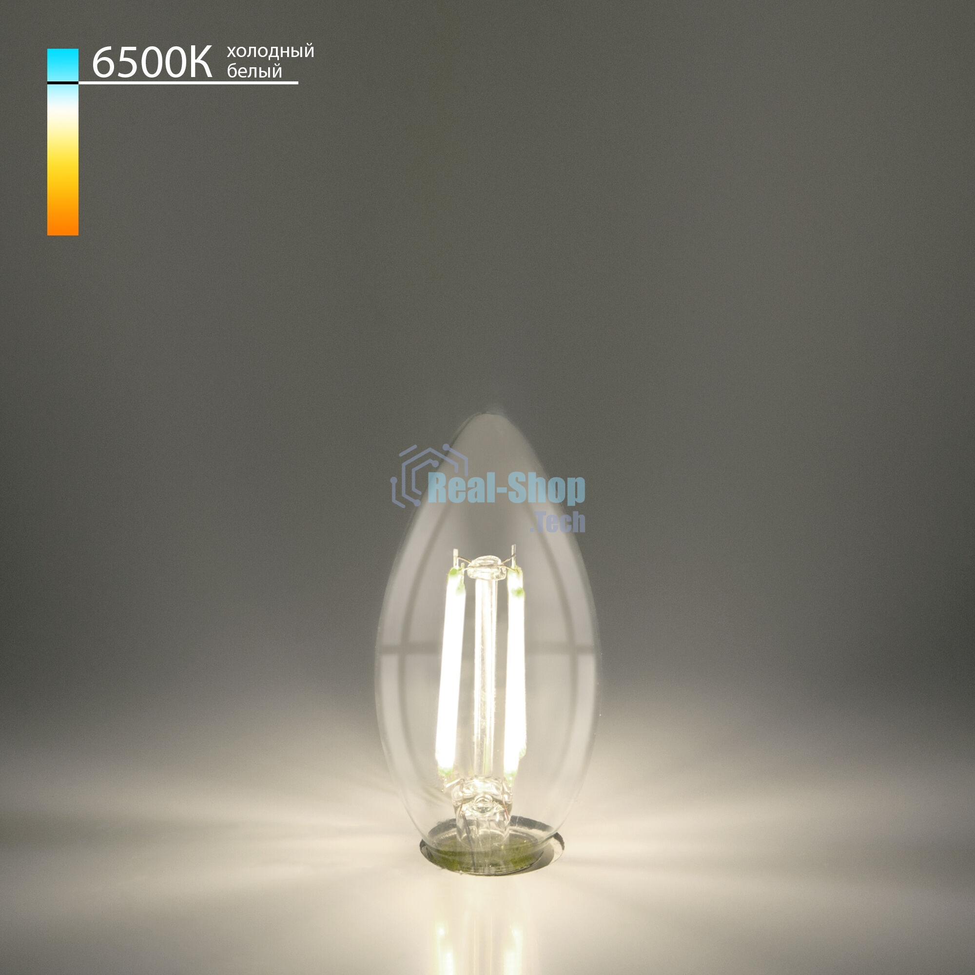 BLE1440/ Светодиодная лампа Свеча 9W 6500K E14 (CW35 прозрачный)