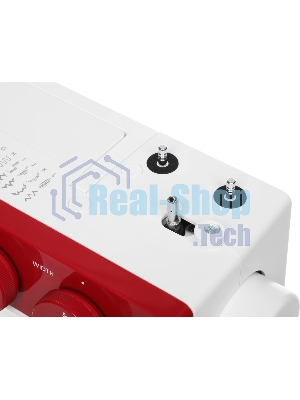 Швейная машина Janome 1522RD белый/красный, электромеханическая, вертикальный качающийся, 25 операций, петля автомат