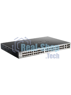 Коммутатор управляемый L3 стекируемый D-Link DGS-3130-54TS/B1A PROJ с 48 портами 10/100/1000Base-T, 2 портами 10Gbase-T и 4 портами 10Gbase-X SFP+