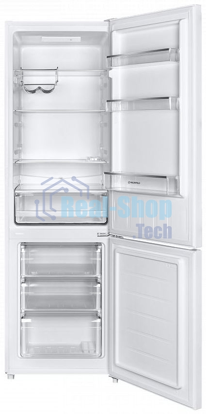 Холодильник Maunfeld MFF176SFW белый двухкамерный 187/75л морозилка снизу, ручная разморозка