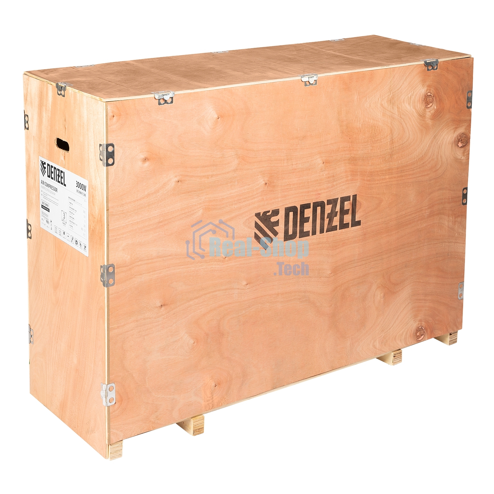 Компрессор воздушный Denzel BCI3000-T/200 рем. привод, 3,0 кВт, 200 литров, 530 л/мин