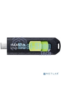 Флешка USB ADATA UC300 (ACHO-UC300-128G-RBK/GN), 128Gb, Type-C USB 3.2, R/W 100/30, черный/зеленый