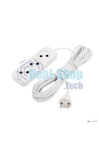 Удлинитель Rexant 3 гнезда, 10 м, 2х0.75 мм², б/з, белый (Сделано в России)