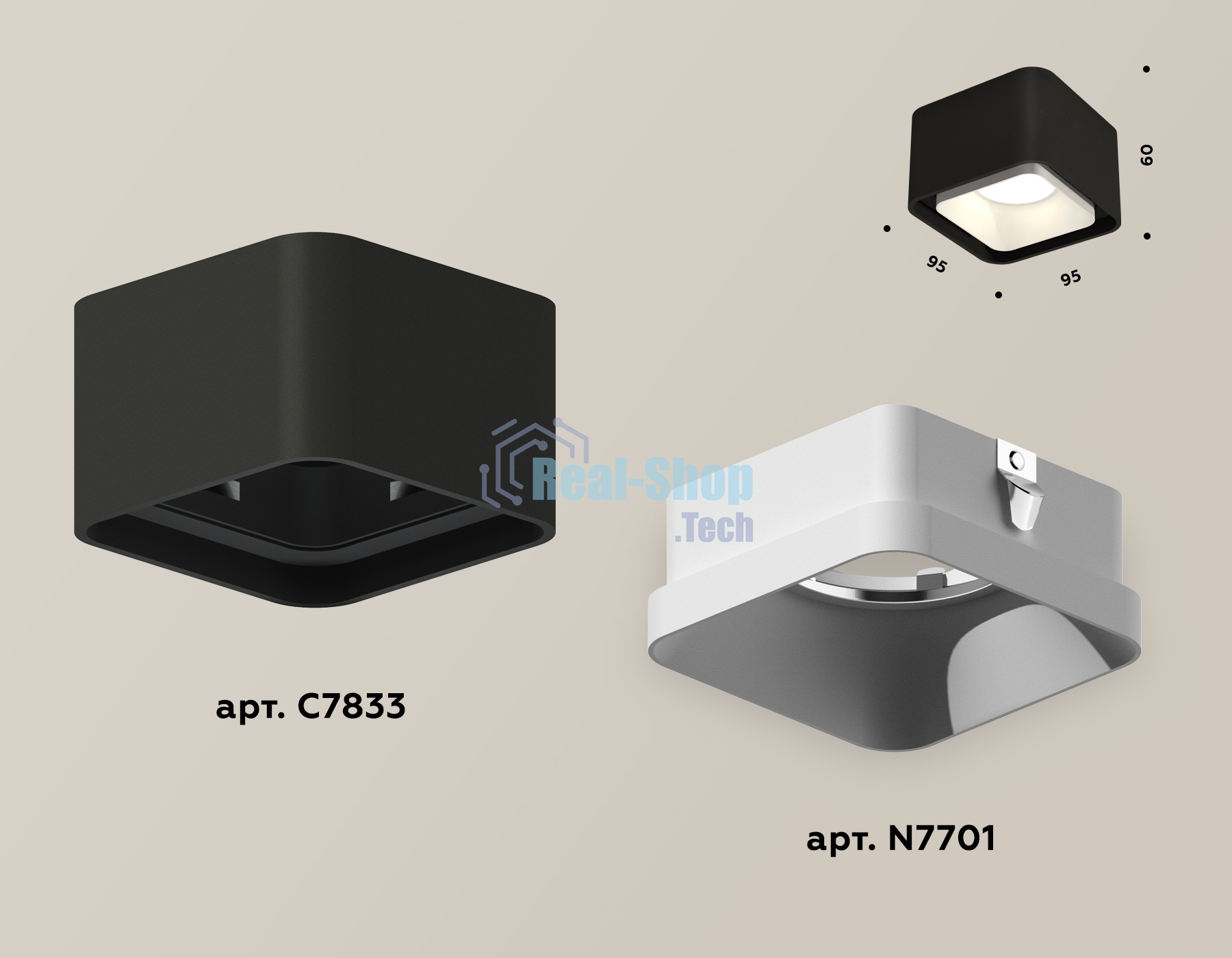 Светильник Ambrella Light XS7833001 SBK/SWH черный песок/белый песок MR16 GU5.3 (C7833, N7701)