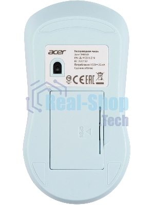 Мышь Acer OMR501 голубой оптическая 1600dpi silent беспров. USB 4but (ZL.MCE11.019)