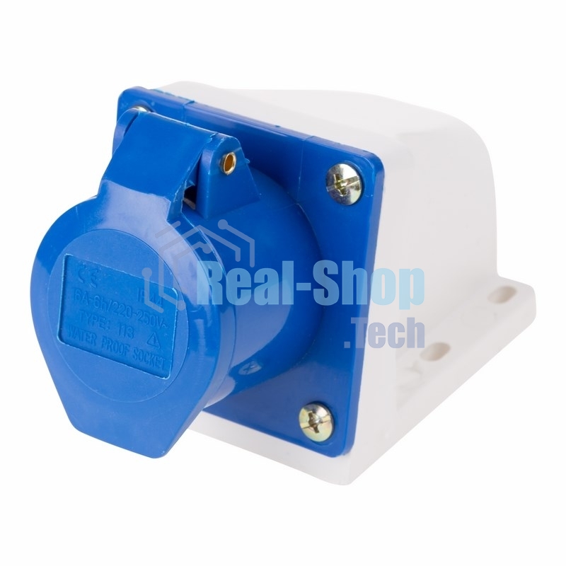 Розетка Rexant 113 стационарная 2Р+РЕ 16А 220В IP44