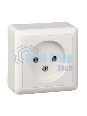 Розетка 1-м ОП Хит 10А IP20 без заземл. белый SchE RA10-131-B