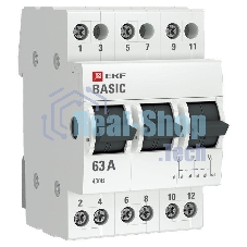 Переключатель трехпозиционный 3п 63А Basic EKF tps-3-63