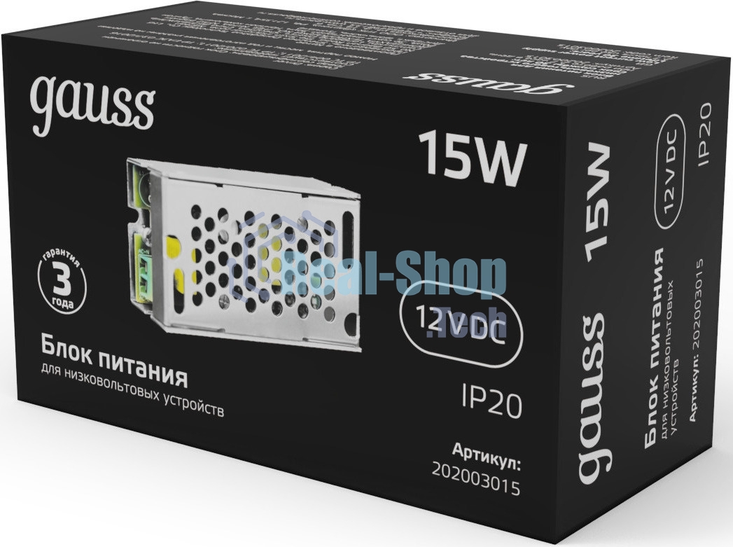 Блок питания Gauss LED STRIP PS 15W 12V IP20