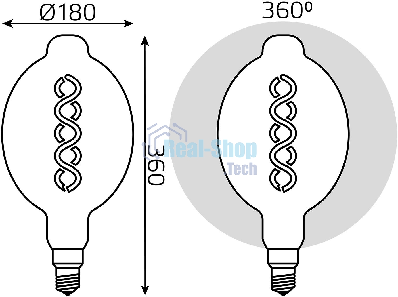 Лампа светодиодная филаментная Gauss Filament Vintage 8Вт цок.:E27 шар 220B 2400K св.свеч.бел.теп. (упак.:1шт)