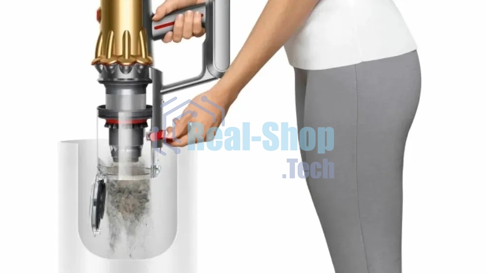 Пылесос вертикальный Dyson SV46 V12 Detect Slim Absolute золотистый/серебристый, питание от аккумулятора, 150 Вт, уборка сухая, пылесборник 0.35 л, работа от АКБ max 60 мин