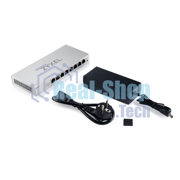 Коммутатор ZYXEL Web-managed Gigabit PoE Switch Zyxel GS1200-8HPv3, 8xRJ-45: 1G (4xPoE+), 68W PoE budget, desktop, fanless