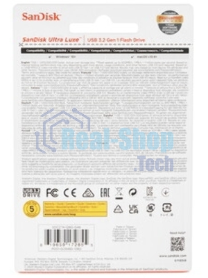 Флешка USB SanDisk Ultra Lux CZ74 (SDCZ74-128G-G46), 128Gb, USB 3.1, R/W 100/40, серебристый