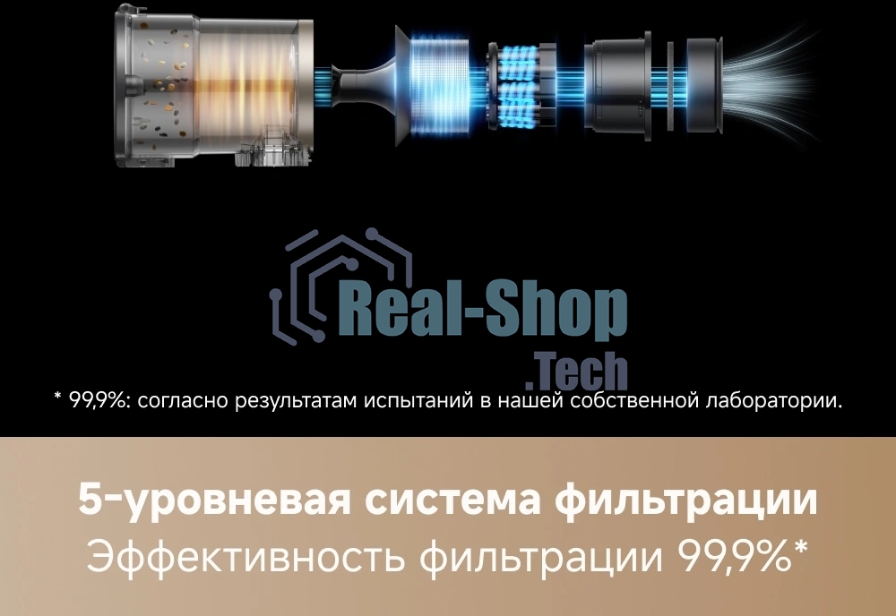 Пылесос вертикальный Dreame Trouver J40 серый/золотистый, питание от аккумулятора, 150 Вт, уборка суxая/влажная, пылесборник 0.5 л