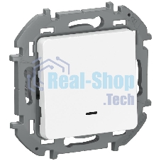 Inspiria Белый Переключатель 1-клавишный с подсветкой 6L 10АХ быстрозажимные клеммы  | 6736601 | IEK