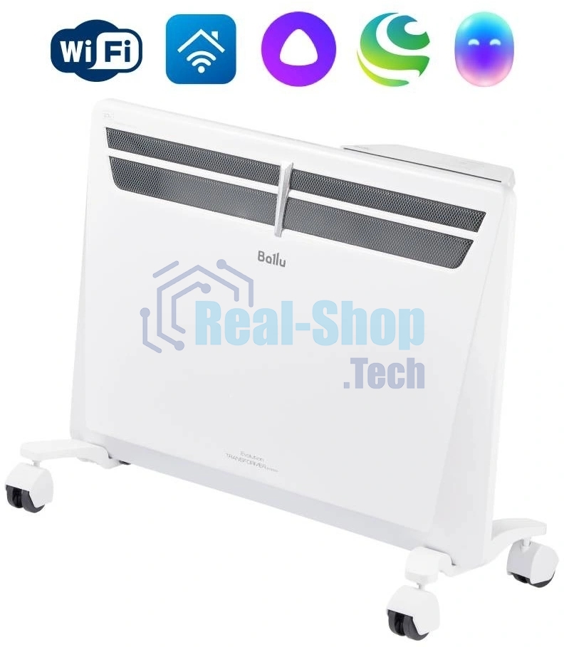 Конвектор электрический Ballu Evolution Digital Inverter BEC/EVI4-1000 белый, HEDGEHOG, 15 м², 1000 Вт, термостат, WiFi