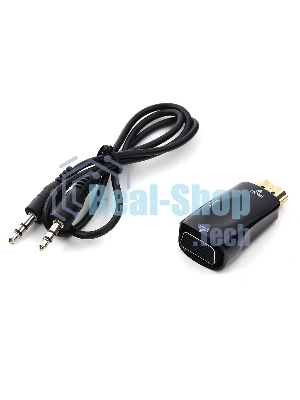 Переходник HDMI-VGA Cablexpert A-HDMI-VGA-02, 19M/15F, Jack3.5 аудиовыход
