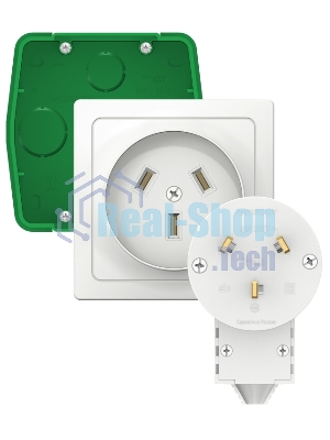 Комплект силовой СП BLANCA 32А 250В монтажная коробка + розетка + вилка бел. SchE BLNSK013231