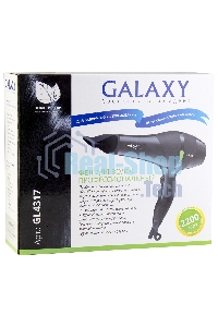 Фен для волос профессиональный Galaxy Line GL 4317, черный, 2200 Вт, АС мотор, 2 скоростных режима, 3 температурных режима, защита мотора от перегрева, защитная сетка, подвесная петля,насадка-концентратор