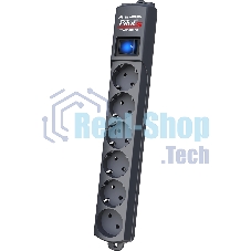 Сетевой фильтр Pilot S 6 розеток (5 евро + 1 без заземления) 10 м, графит